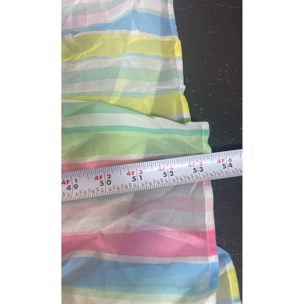 NWT Pastel Stripe Maxi Dress Cottage Coquette Beachy Tiered Tie Back Sundress S - Picture 10 of 15